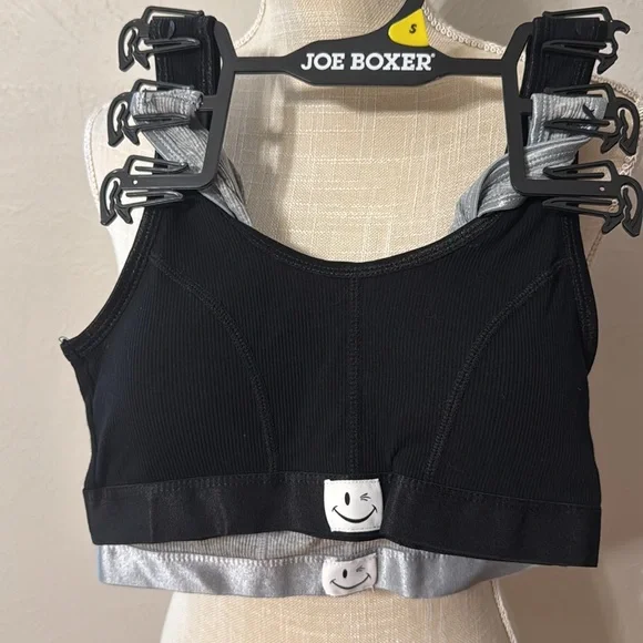 Joe Boxer Bra Trio - Coral,Gray, Black - Picture 4 of 7